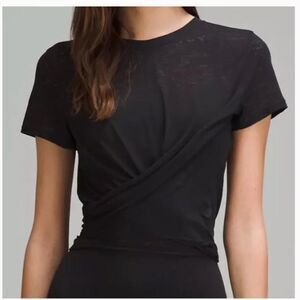 Lululemon Tie-Waist Breathable Short-Sleeve Shirt Black